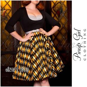 Pinup Couture Alfreda in Yellow House Harlequin Hufflepuff PUG Pinup Dress 2X